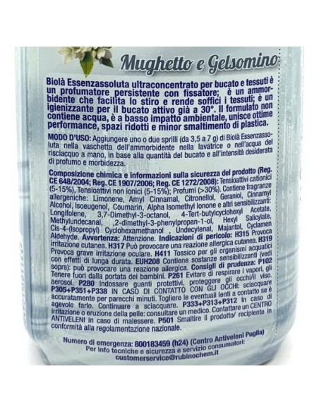biola' essenzassoluta ammorbidente igienizzante - 300ml - mughetto&gelsomino: tuttocasashop.it: prodotti per bucato e tessuti