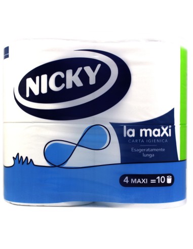 Nicky La Maxi Carta Igienica 4 Rotoli 2 Veli 500 Strappi