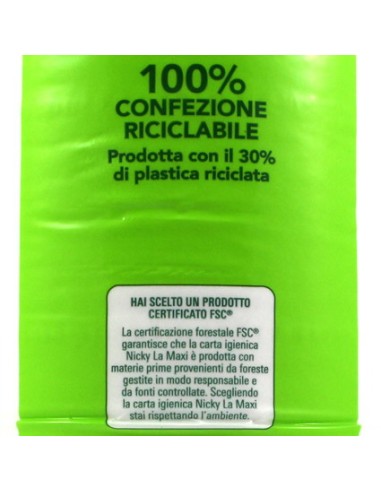 Nicky La Maxi Carta Igienica 4 Rotoli 2 Veli 500 Strappi