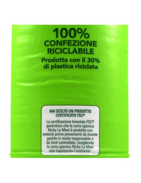 Nicky La Maxi Carta Igienica 4 Rotoli 2 Veli 500 Strappi