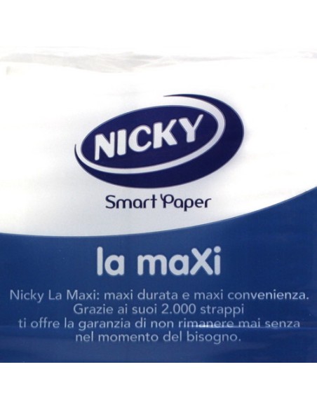 Nicky La Maxi Carta Igienica 4 Rotoli 2 Veli 500 Strappi
