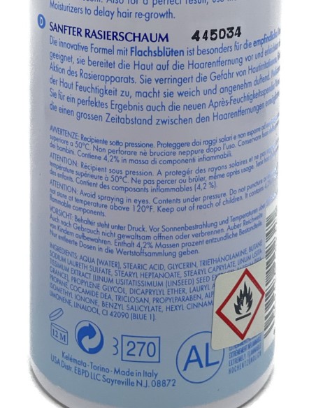venus mousse addolcente per depilazione con rasoio - 200ml - fior di lino: tuttocasashop.it: igiene e cura della persona