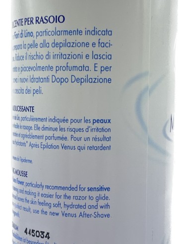 venus mousse addolcente per depilazione con rasoio - 200ml - fior di lino: tuttocasashop.it: igiene e cura della persona