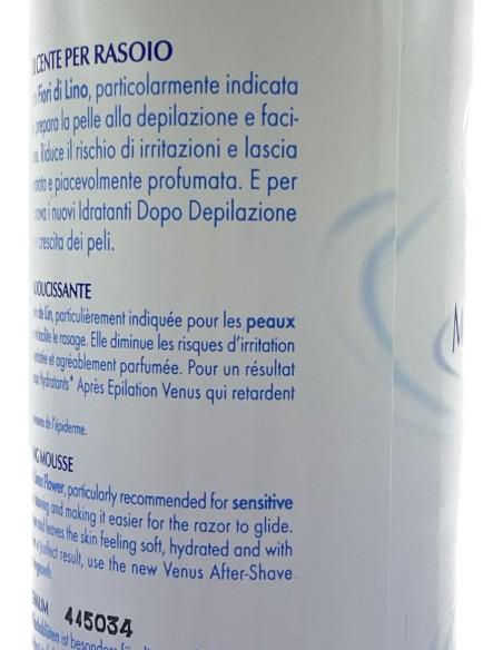 venus mousse addolcente per depilazione con rasoio - 200ml - fior di lino: tuttocasashop.it: igiene e cura della persona