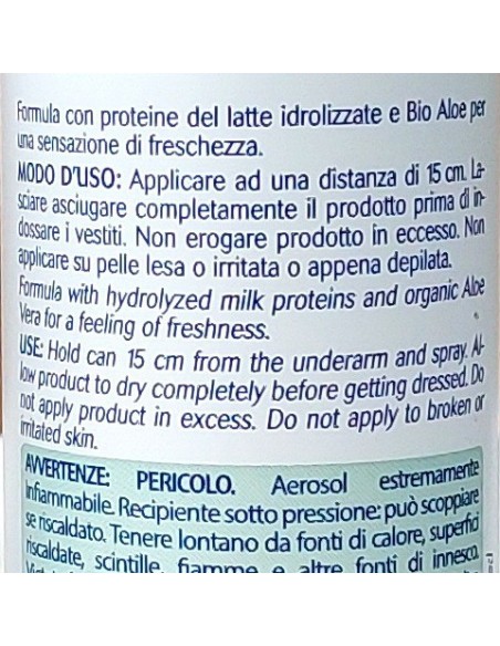nidra deodorante spray - 150ml - fresh con proteine del latte e bio aloe: tuttocasashop.it: igiene e cura della persona