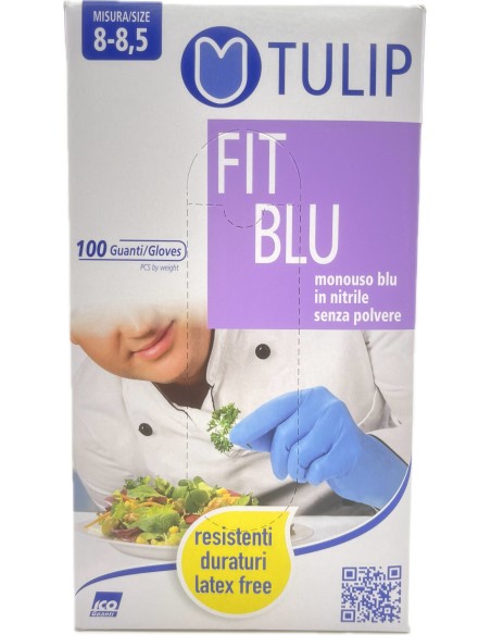 tulip 100 guanti monouso in nitrile blu non talcati - taglia l grande: tuttocasashop.it: pulizia e cura della casa
