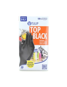 tulip 100 guanti monouso in nitrile neri non talcati - taglia l grande: tuttocasashop.it: pulizia e cura della casa