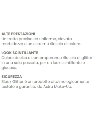 astra black glitter - matita occhi glitter - elevata morbidezza e rilascio: tuttocasashop.it: igiene e cura della persona