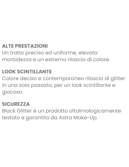 astra black glitter - matita occhi glitter - elevata morbidezza e rilascio: tuttocasashop.it: igiene e cura della persona