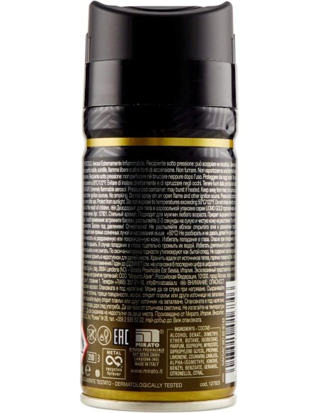 malizia uomo deodorante spray - 150ml - gold: tuttocasashop.it: igiene e cura della persona