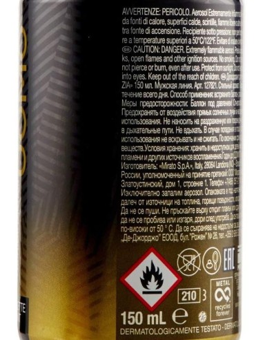 malizia uomo deodorante spray - 150ml - gold: tuttocasashop.it: igiene e cura della persona