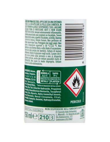 borotalco deodorante spray 150ml - original 48h - talco a cristalli attivi: tuttocasashop.it: igiene e cura della persona
