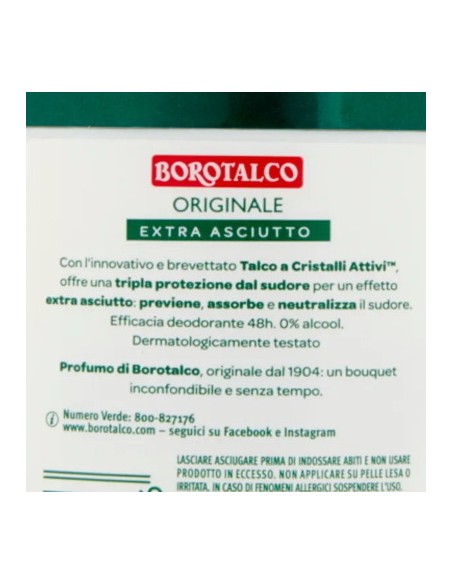 borotalco deodorante stick 40ml - original 48h - talco a cristalli attivi: tuttocasashop.it: igiene e cura della persona