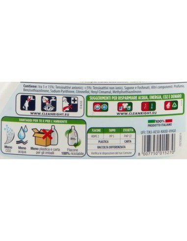 spuma di sciampagna detersivo lavatrice - 60 lavaggi - 3l - color: tuttocasashop.it: prodotti per bucato e tessuti