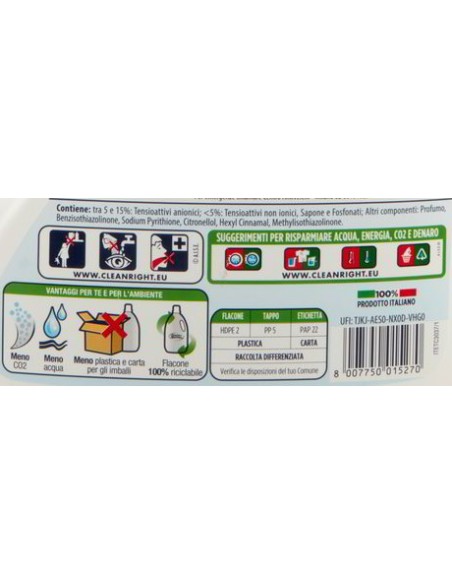 spuma di sciampagna detersivo lavatrice - 60 lavaggi - 3l - color: tuttocasashop.it: prodotti per bucato e tessuti