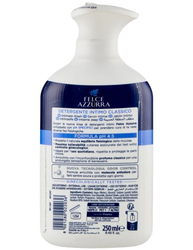 felce azzurra detergente intimo - 250ml - classico ph 4.5 igiene quotidiana: tuttocasashop.it: igiene e cura della persona
