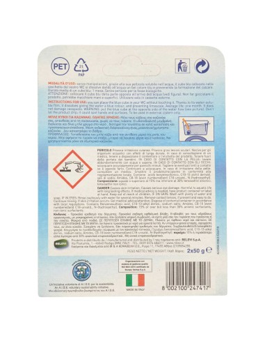 forzablu acqua blu wc - 2 pastiglie - deterge - anticalcare - lunga durata: tuttocasashop.it: pulizia e cura della casa