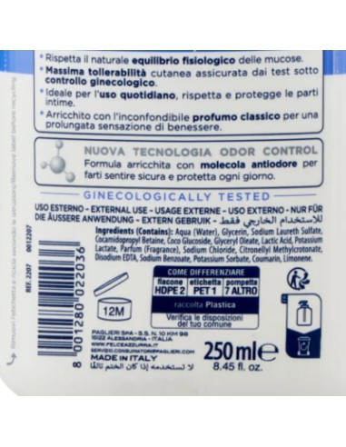 felce azzurra detergente intimo - 250ml - classico ph 4.5 igiene quotidiana: tuttocasashop.it: igiene e cura della persona