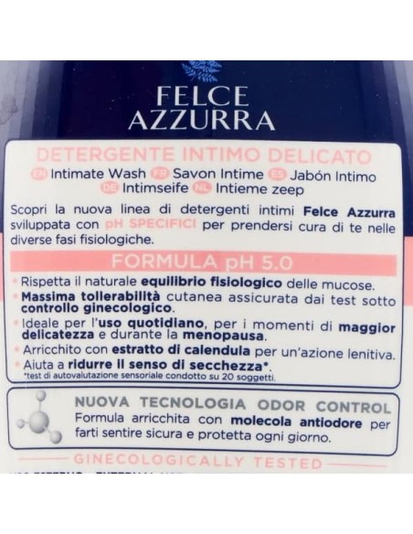 felce azzurra detergente intimo - 250ml - delicato ph 5.0 formula lenitiva: tuttocasashop.it: igiene e cura della persona