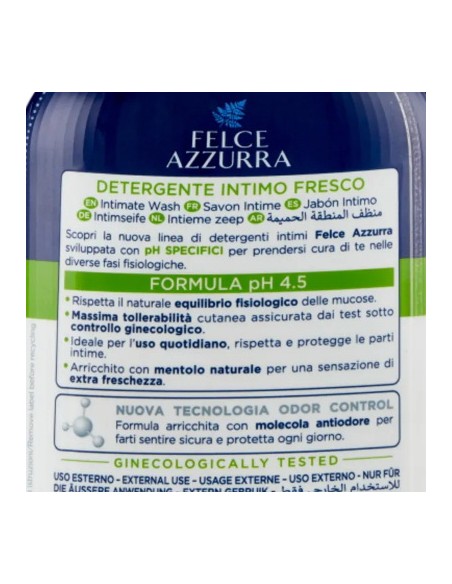 felce azzurra detergente intimo - 250ml - fresco ph 4.5 freschezza naturale: tuttocasashop.it: igiene e cura della persona