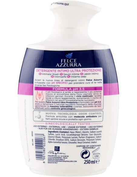 felce azzurra detergente intimo - 250ml - ultra protezione ph 3.5 - ciclo: tuttocasashop.it: igiene e cura della persona