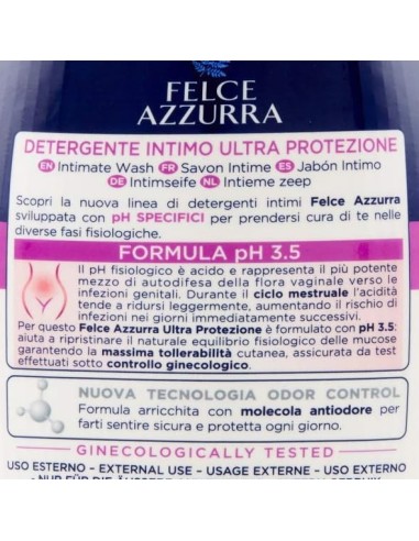 felce azzurra detergente intimo - 250ml - ultra protezione ph 3.5 - ciclo: tuttocasashop.it: igiene e cura della persona