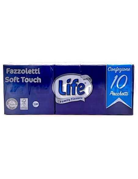 life fazzoletti da naso di carta - 3 veli - 10 pacchetti da 9 pezzi: tuttocasashop.it: carta & monouso