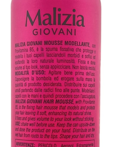 malizia giovani spuma per capelli 200ml - forte: tuttocasashop.it: igiene e cura della persona
