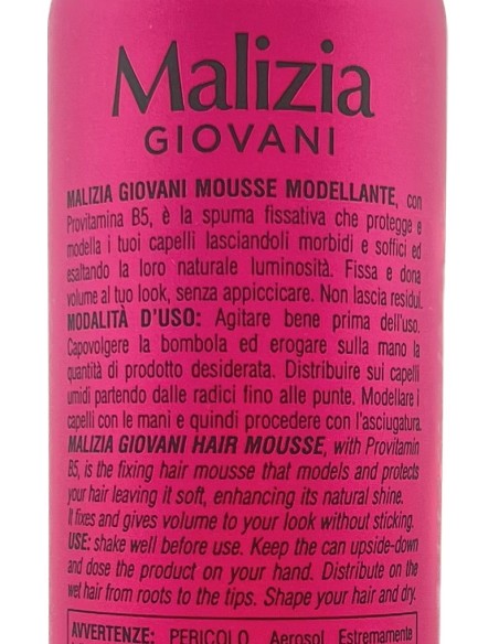 malizia giovani spuma per capelli 200ml - forte: tuttocasashop.it: igiene e cura della persona