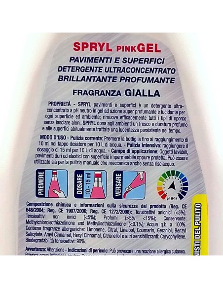 spryl gel detergente pavimenti profumante ultra concentrato 750ml - gialla: tuttocasashop.it: pulizia e cura della casa
