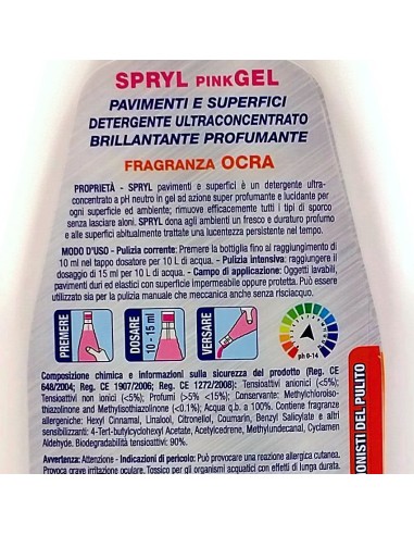 spryl gel detergente pavimenti profumante ultra concentrato 750ml - ocra: tuttocasashop.it: pulizia e cura della casa