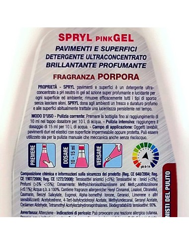 spryl gel detergente pavimenti profumante ultra concentrato 750ml - porpora: tuttocasashop.it: pulizia e cura della casa