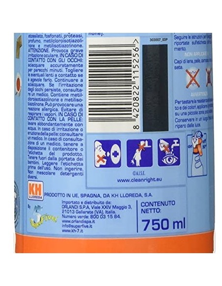 kh7 spray professionale - 750ml - smacchiatore per bucato bianchi e colorati: tuttocasashop.it: pulizia e cura della casa