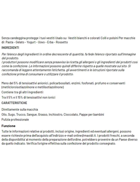 kh7 spray professionale - 750ml - smacchiatore per bucato bianchi e colorati: tuttocasashop.it: pulizia e cura della casa