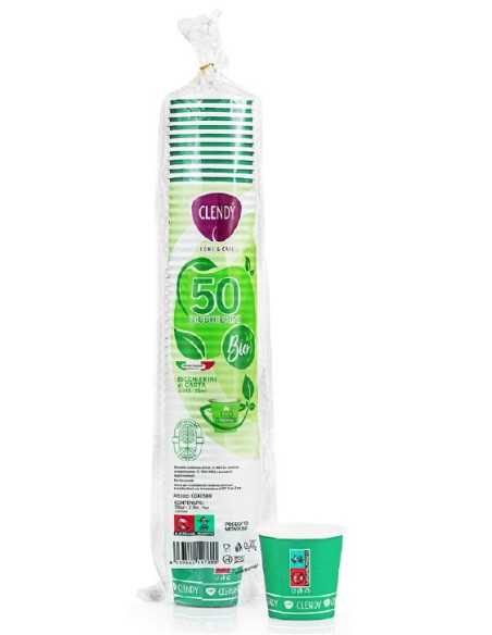 clendy bicchieri caffe' monouso in carta da 75ml - 50 pezzi - verde: tuttocasashop.it: carta & monouso