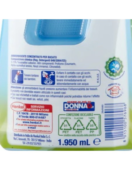 vernel ammorbidente concentrato - 78 lavaggi - 1950ml - blu oxygen: tuttocasashop.it: prodotti per bucato e tessuti