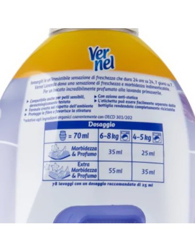 vernel ammorbidente concentrato - 78 lavaggi - 1950ml - lavanda: tuttocasashop.it: prodotti per bucato e tessuti