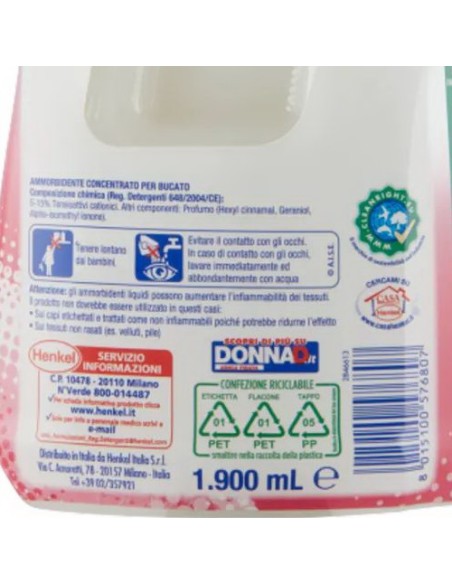 vernel ammorbidente concentrato - 78 lavaggi - 1950ml - floreale - fresh: tuttocasashop.it: prodotti per bucato e tessuti