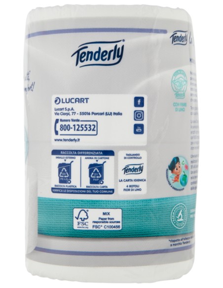 Tenderly Kilometrica Fior di Lino Carta Igienica 4 Rotoli