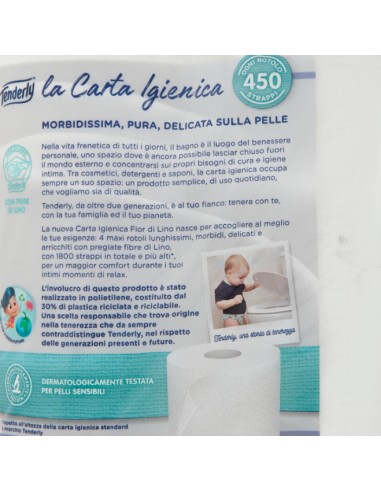 Tenderly Kilometrica Fior di Lino Carta Igienica 4 Rotoli