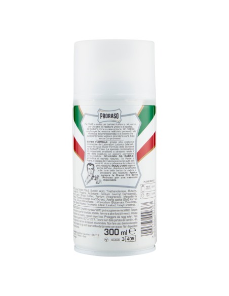 proraso schiuma da barba - 300ml - pelli sensibili - te' verde e avena: tuttocasashop.it: igiene e cura della persona