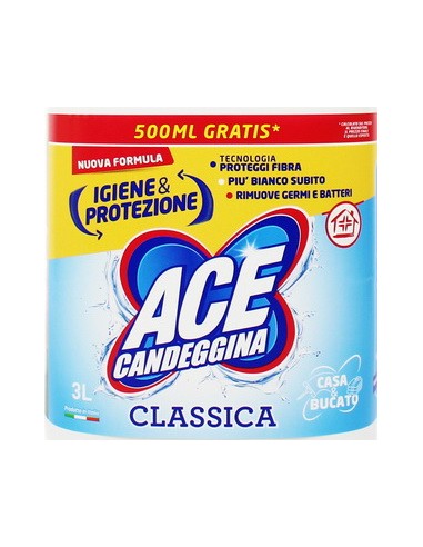 ace candeggina per bucato e casa 3000ml - classica - normale: tuttocasashop.it: prodotti per bucato e tessuti