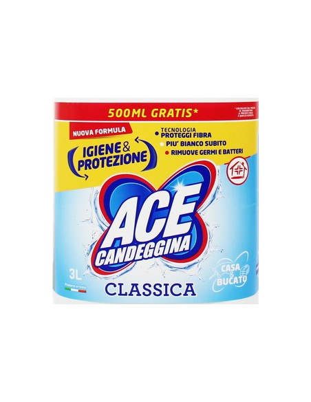 ace candeggina per bucato e casa 3000ml - classica - normale: tuttocasashop.it: prodotti per bucato e tessuti