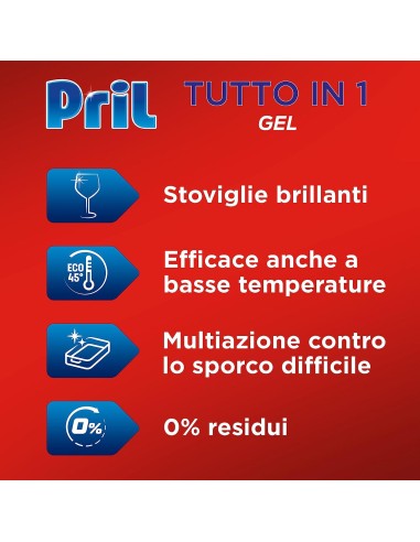 pril tutto in 1 gel detergente lavastoviglie - 35 lavaggi - 630ml - classico: tuttocasashop.it: pulizia e cura della casa