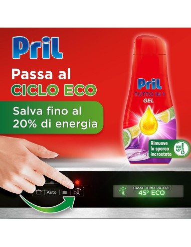 pril tutto in 1 gel detergente lavastoviglie - 35 lavaggi - 630ml - limone: tuttocasashop.it: pulizia e cura della casa