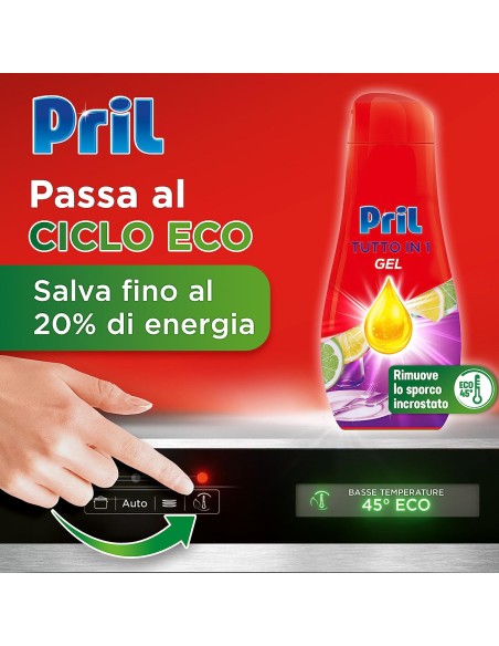 pril tutto in 1 gel detergente lavastoviglie - 35 lavaggi - 630ml - limone: tuttocasashop.it: pulizia e cura della casa