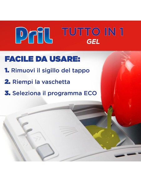 pril tutto in 1 gel detergente lavastoviglie - 35 lavaggi - 630ml - limone: tuttocasashop.it: pulizia e cura della casa