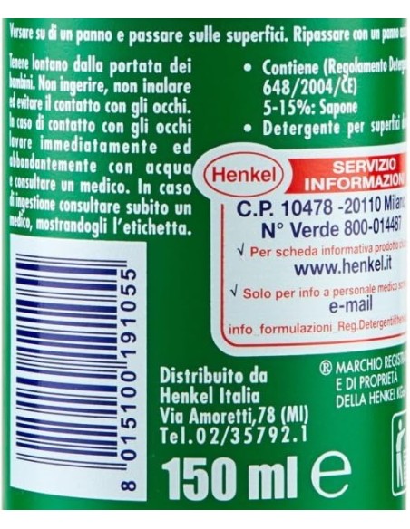 sidol lucida metalli universale - 150ml - per tutti i tipi di metallo: tuttocasashop.it: pulizia e cura della casa