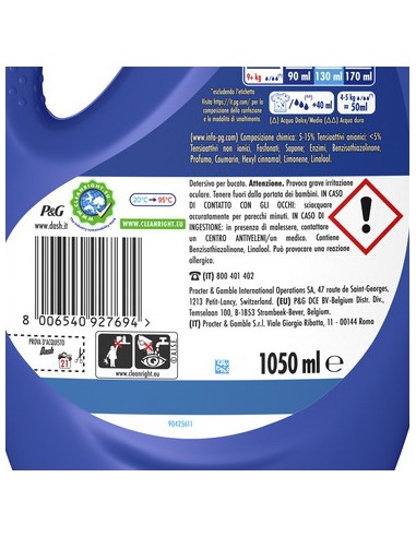 Dash Detersivo Lavatrice Liquido 21 Lavaggi 1050 ml Lavanda