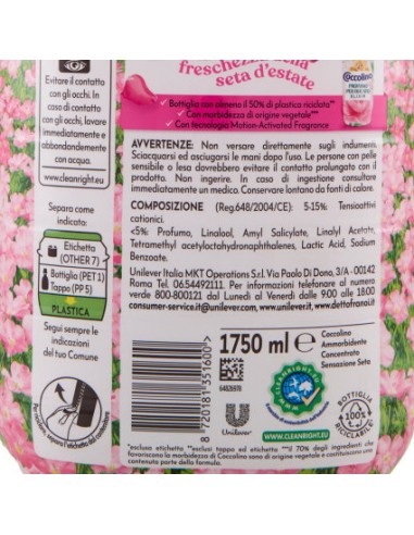 coccolino ammorbidente concentrato - xxl 76 lavaggi 1750ml - seta: tuttocasashop.it: prodotti per bucato e tessuti